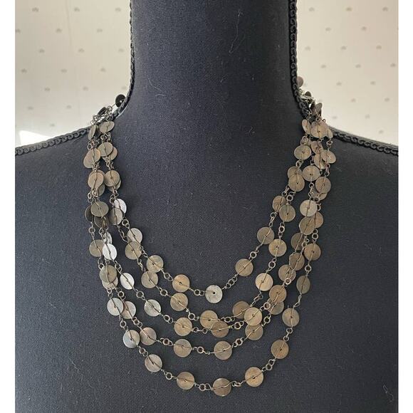 Antique Brass Multi-Layer Boho Necklace - Picture 1 of 2